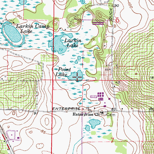 Topographic Map of Point Lake, FL