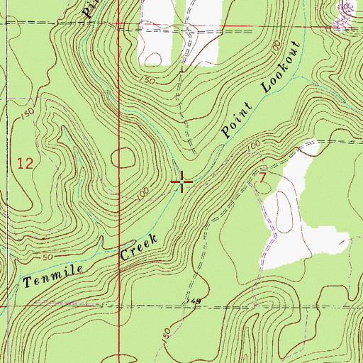 Topographic Map of Point Lookout Creek, FL