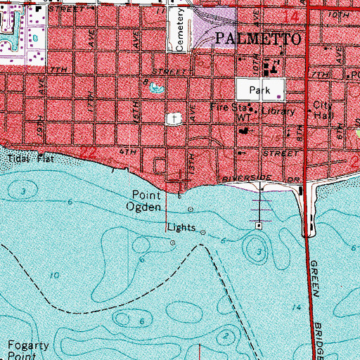Topographic Map of Point Ogden, FL