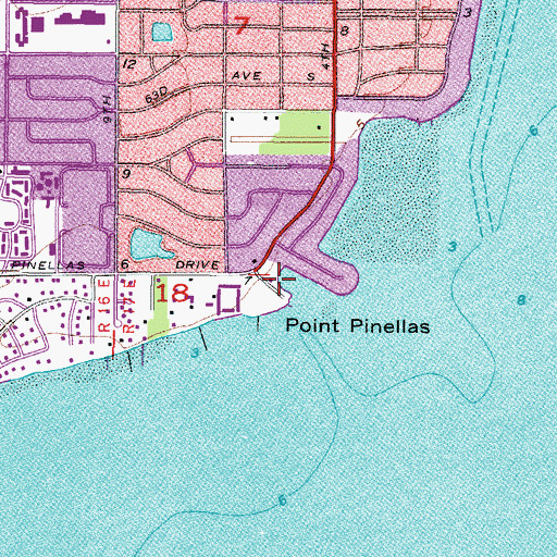 Topographic Map of Point Pinellas, FL