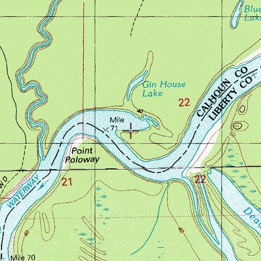 Topographic Map of Point Poloway, FL