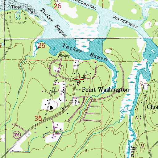 Topographic Map of Point Washington, FL