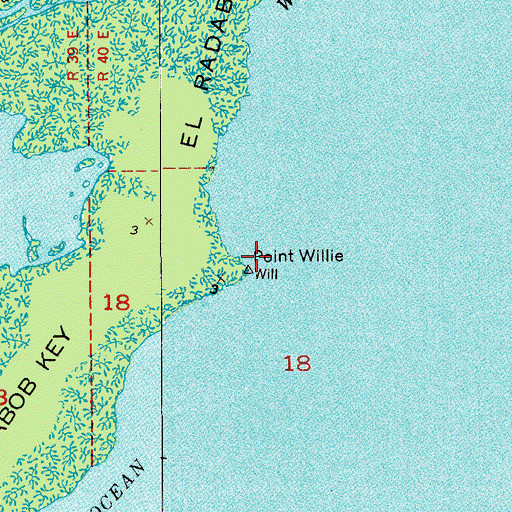 Topographic Map of Point Willie, FL