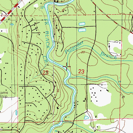 Topographic Map of Polander Branch, FL