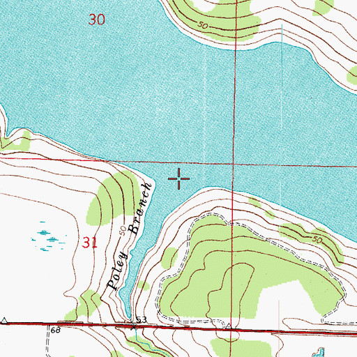 Topographic Map of Poley Branch, FL