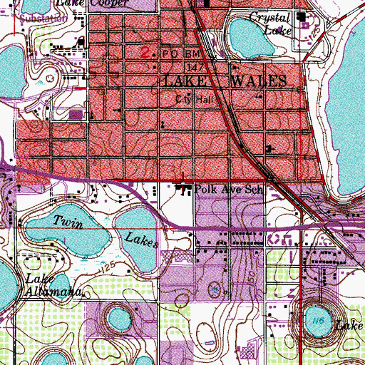 Topographic Map of Polk Avenue Elementary School, FL