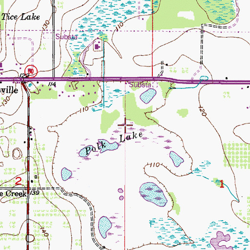 Topographic Map of Polk Lake, FL