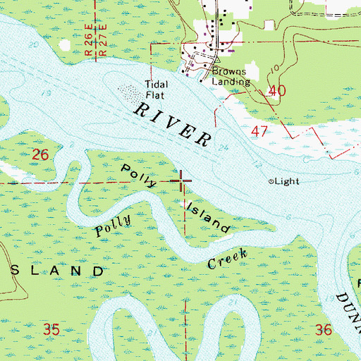 Topographic Map of Polly Island, FL