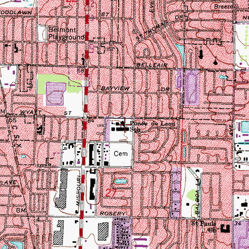 Topographic Map of Ponce de Leon Elementary School, FL