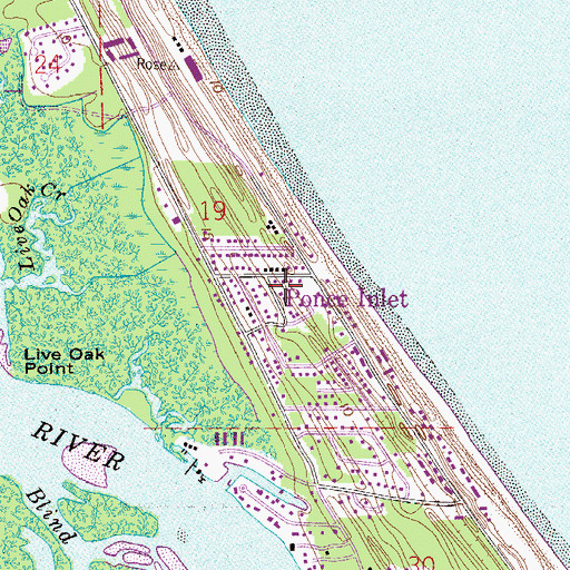 Topographic Map of Ponce Inlet, FL