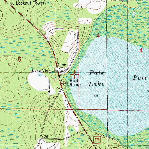 Topographic Map of Pond Creek, FL