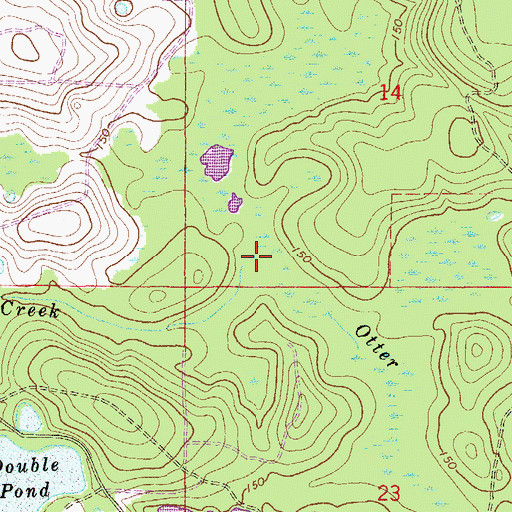 Topographic Map of Pond Creek, FL