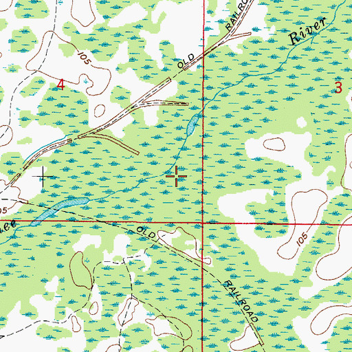 Topographic Map of Pony Creek, FL