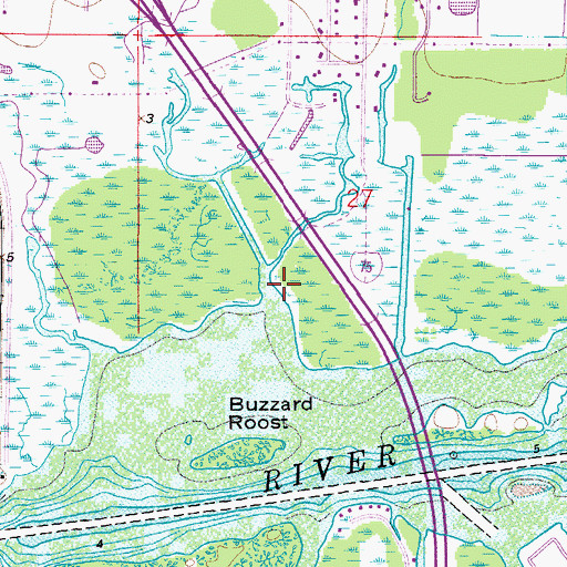 Topographic Map of Popash Creek, FL