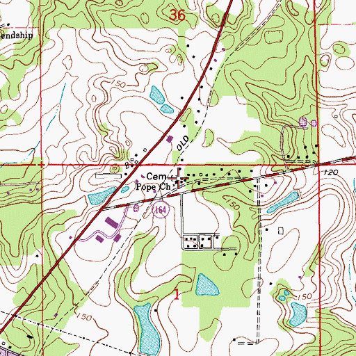 Topographic Map of Pope School, FL