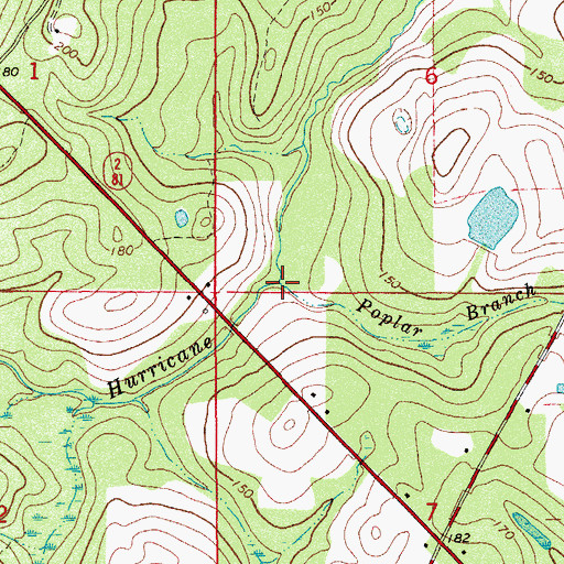 Topographic Map of Poplar Branch, FL