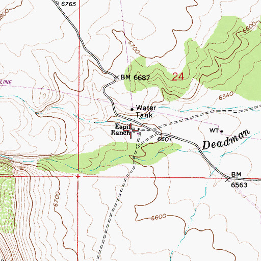 Topographic Map of Espil Ranch, AZ