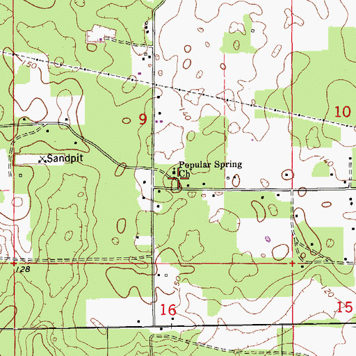 Topographic Map of Poplar Spring School, FL