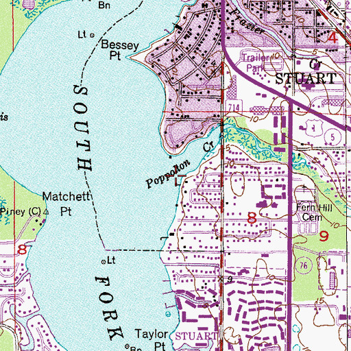 Topographic Map of Poppolton Creek, FL