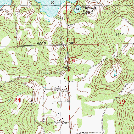 Topographic Map of Popular Spring Church, FL