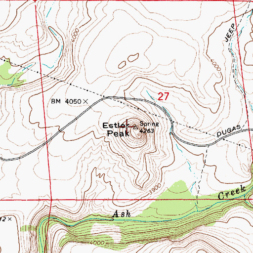 Topographic Map of Estler Peak, AZ