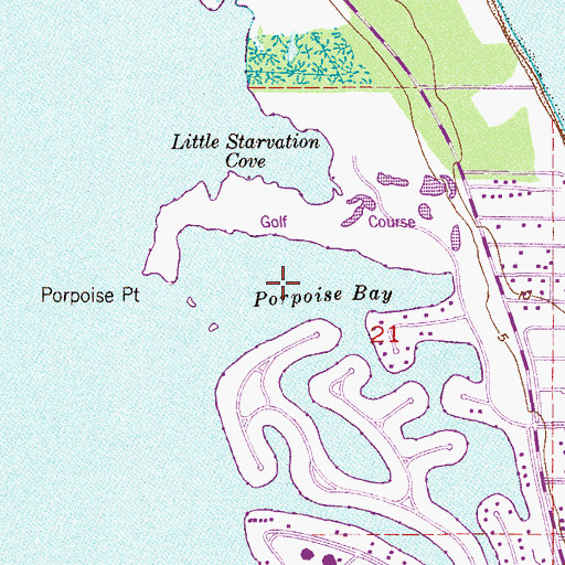 Topographic Map of Porpoise Bay, FL