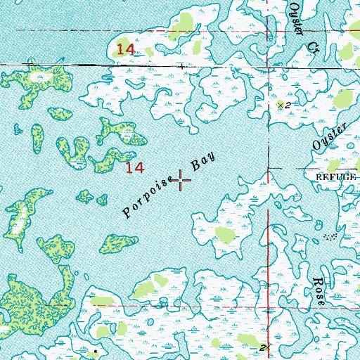 Topographic Map of Porpoise Bay, FL