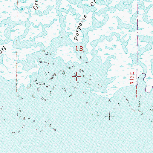 Topographic Map of Porpoise Creek, FL