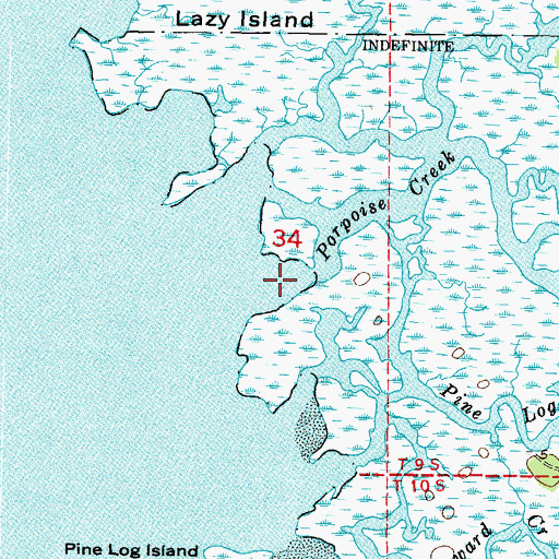 Topographic Map of Porpoise Creek, FL
