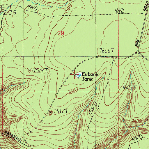 Topographic Map of Eubank Tank, AZ