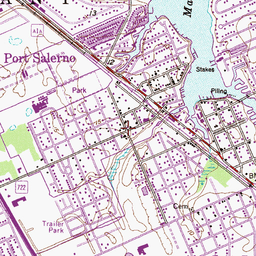 Topographic Map of Port Salerno, FL