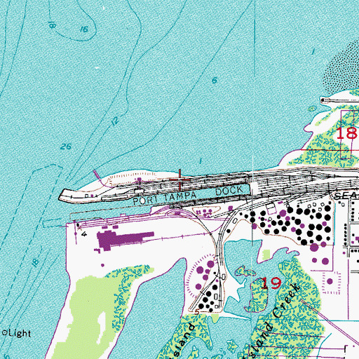 Topographic Map of Port Tampa Dock, FL
