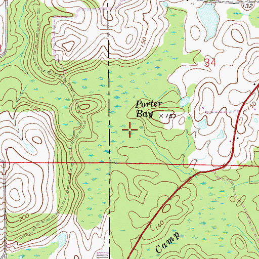 Topographic Map of Porter Bay, FL