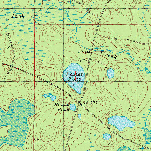 Topographic Map of Porter Pond, FL