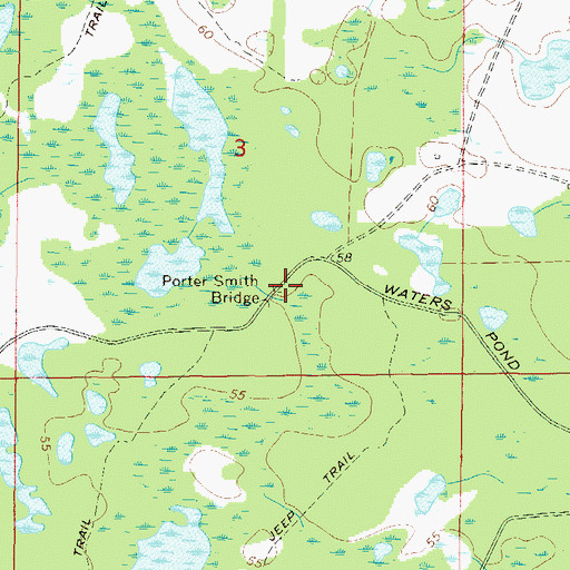 Topographic Map of Porter Smith Bridge, FL