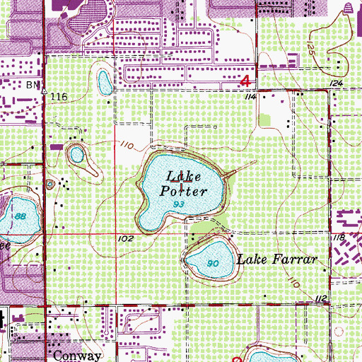 Topographic Map of Lake Porter, FL