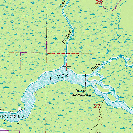 Topographic Map of Potter Creek, FL