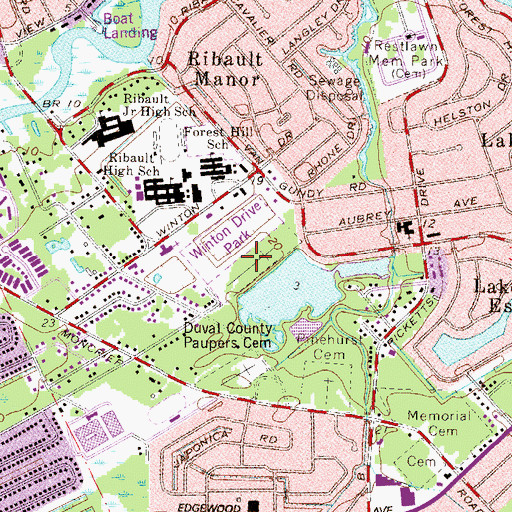 Topographic Map of Potters Field, FL