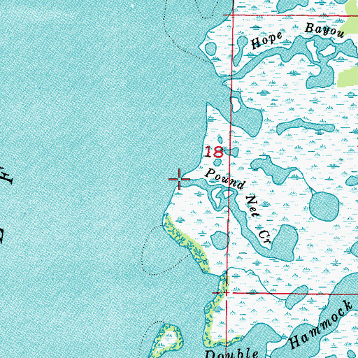 Topographic Map of Pound Net Creek, FL
