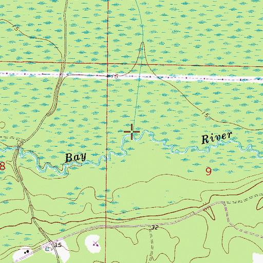 Topographic Map of Prairie Creek, FL