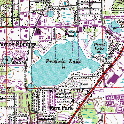 Topographic Map of Lake Prairie, FL