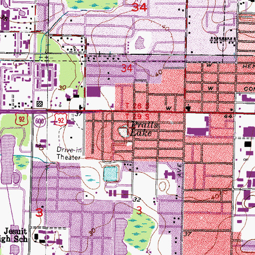 Topographic Map of Pralls Lake, FL