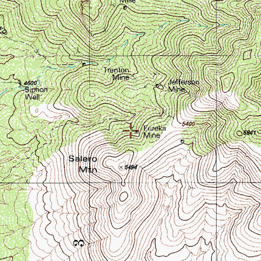 Topographic Map of Eureka Mine, AZ