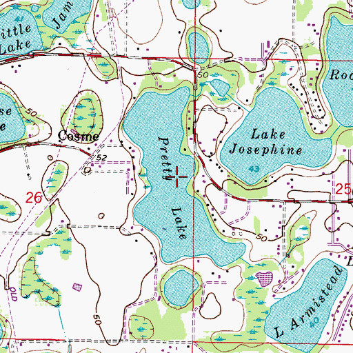 Topographic Map of Pretty Lake, FL