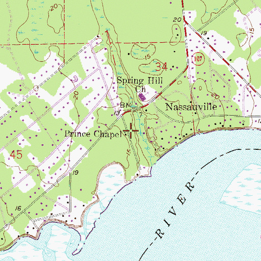 Topographic Map of Prince Chapel, FL