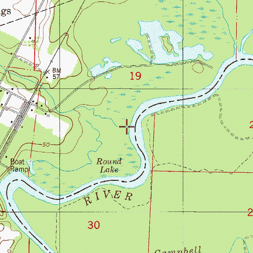Topographic Map of Pritchell Mill Branch, FL