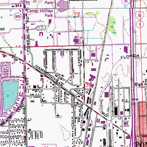 Topographic Map of Project School, FL