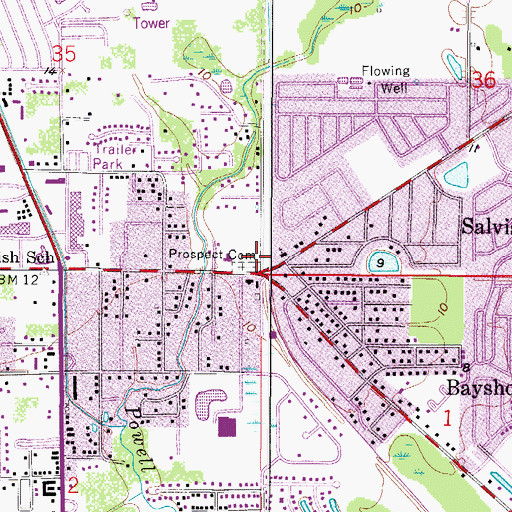 Topographic Map of New Prospect Cemetery, FL