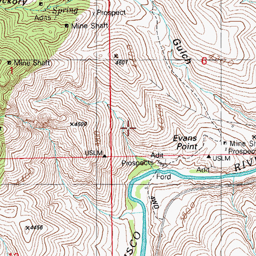 Topographic Map of Evans Point, AZ