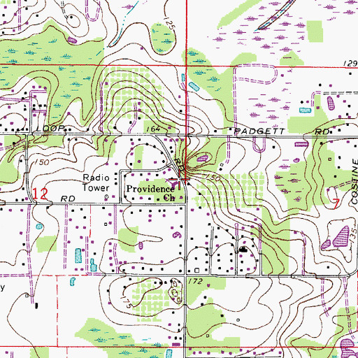 Topographic Map of Providence Church, FL